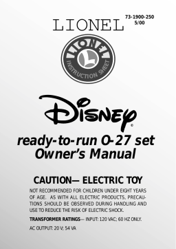 Lionel Disney 0-27 Train Set - 5/00 Owner's Manual