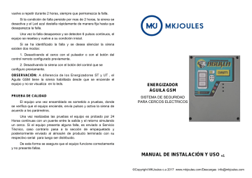 MKJoules AGUILA GSM Manual de usuario | Manualzz