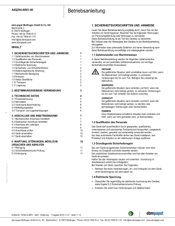 ebm-papst A4Q254-AR01-06 Betriebsanleitung | Manualzz