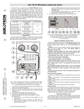 jablotron JA-151A Quick Start Manual | Manualzz