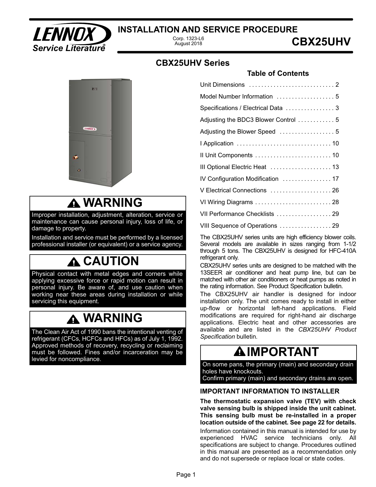 lennox cbx25uhv