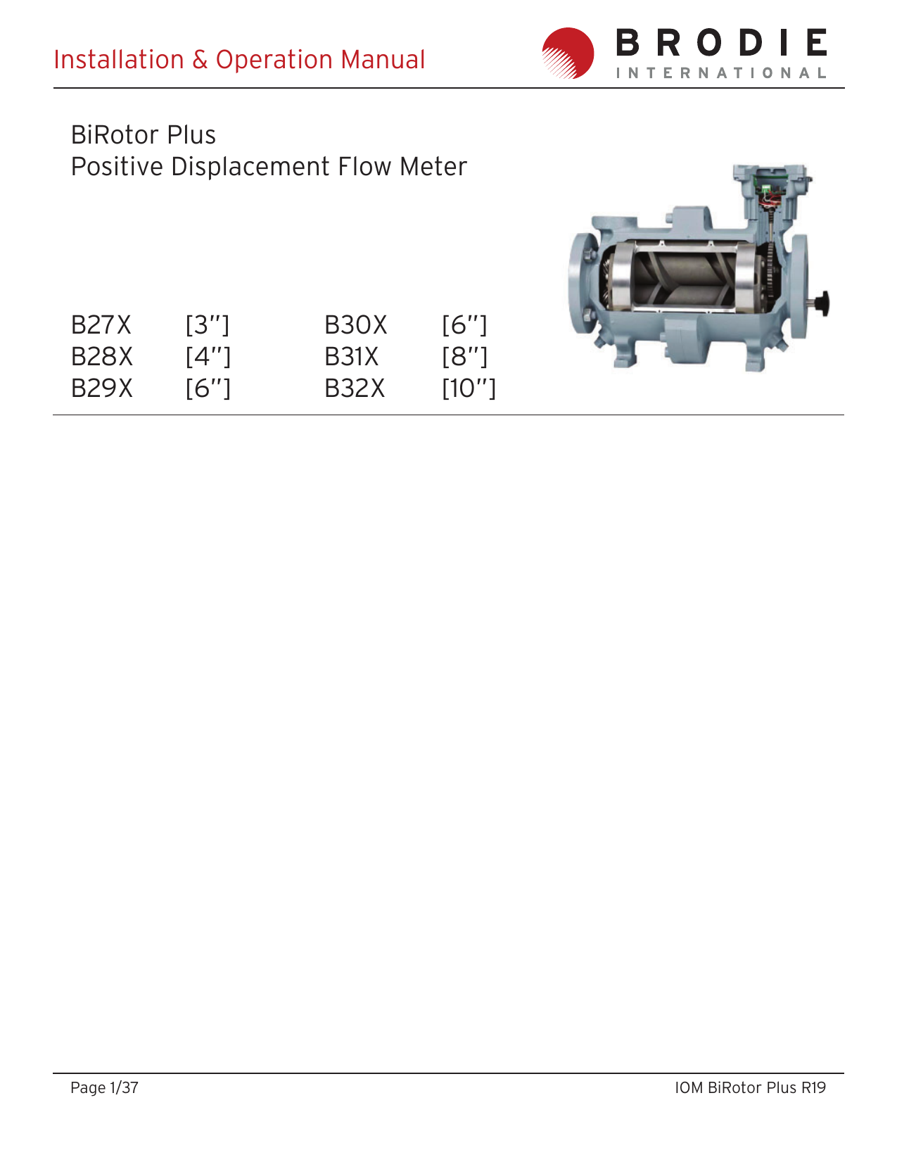 Brodie BiRotor Plus B28X Installation Operation Manual Manualzz