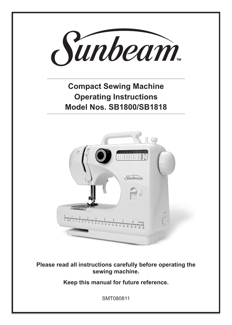 Sunbeam SB1818 Compact Sewing Machine and Sewing Kit 