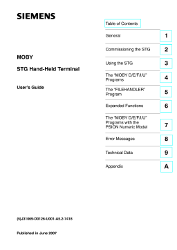 Siemens MOBY STG Handbuch