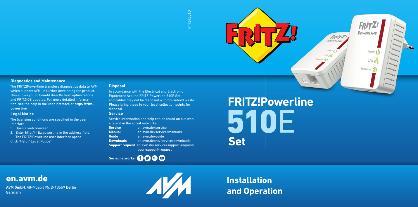 AVM Fritz!Powerline510ES Fritz Powerline Adapter Set