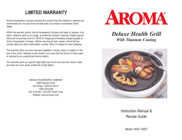 AROMA Whatever Pot AMC-130 Instruction Manual