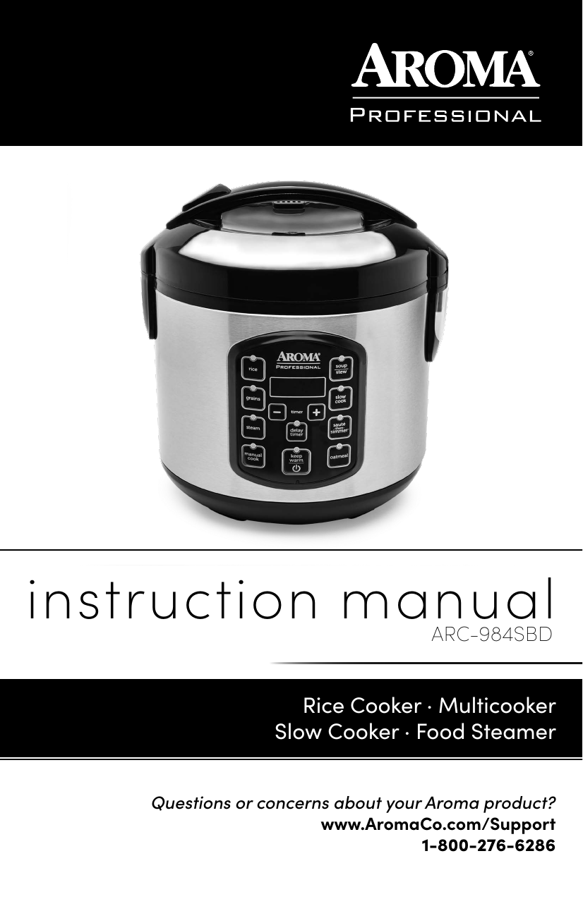 AROMA ARC-5000SB Rice and Grain Multicooker Instruction Manual