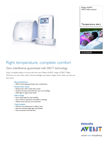 Philips AVENT AVENT DECT SCD520/00 Specifications | Manualzz