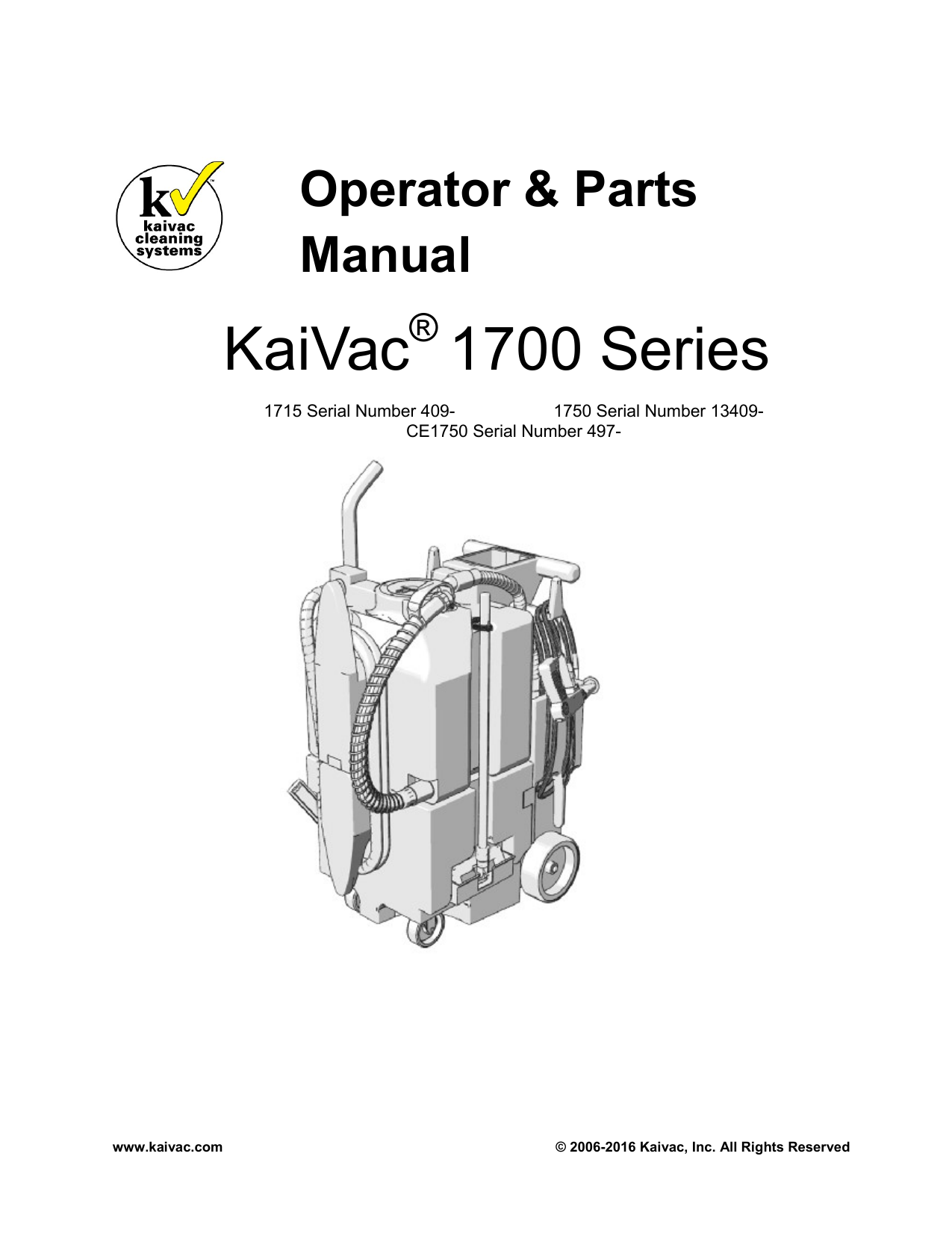 HEVM1 Kaivac Cleaning Systems High Efficiency Vacuum Motor 120V 