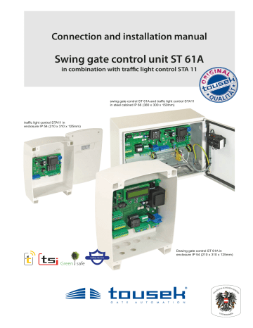 tousek ST 61, ST 61A Connection And Installation Manual | Manualzz