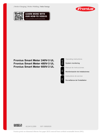 Fronius Smart Meter 240V-3 UL Manual | Manualzz