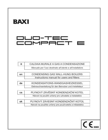Baxi COMPACT E Instruction Manual For Users And Fitters | Manualzz