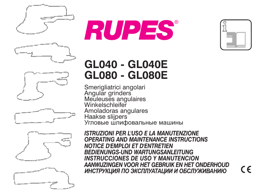 Rupes GL080, GL040 Manuale del proprietario