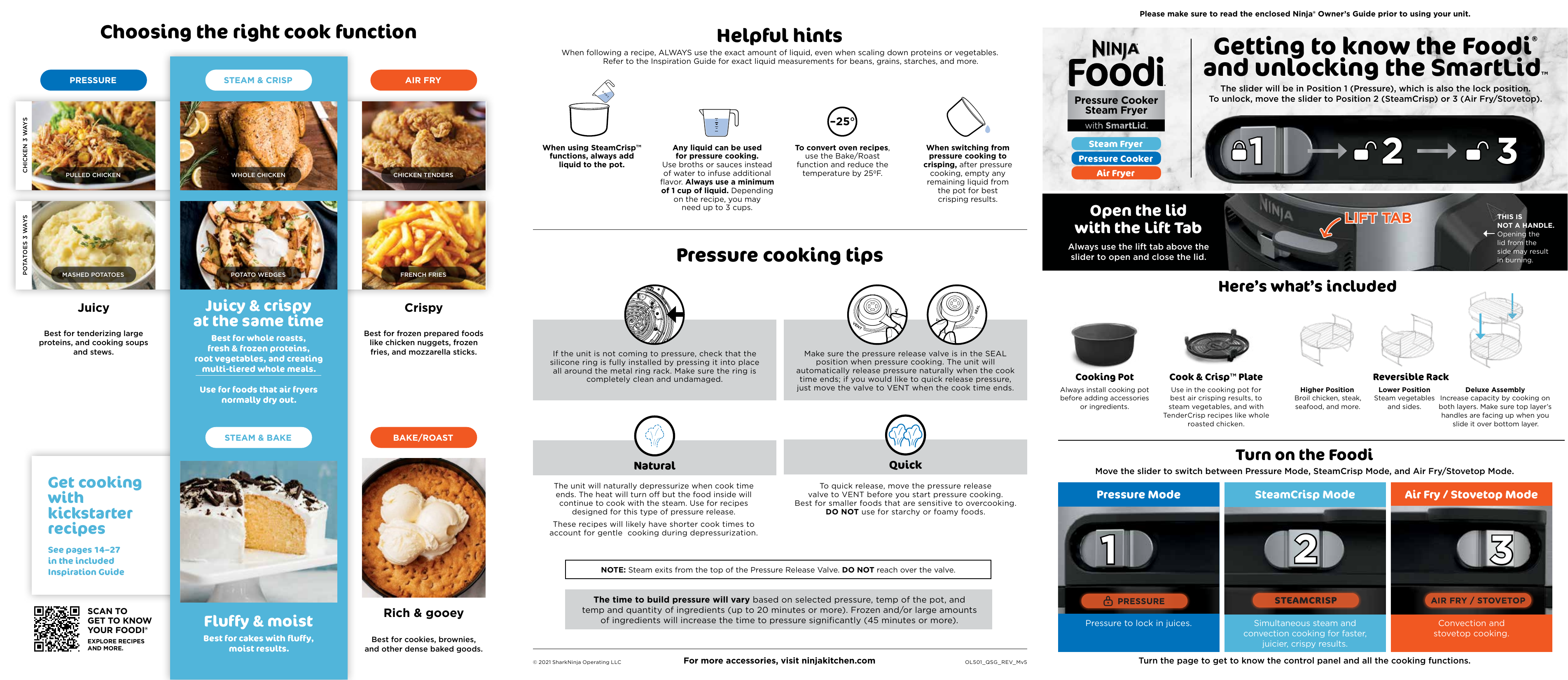 Ninja OL501 Foodi® 14-in-1 6.5-qt. Pressure Cooker Steam Fryer User Manual