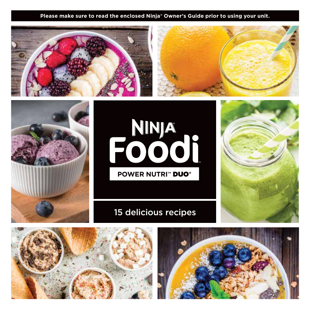 Ninja Foodi Smothie Bowl Maker w/ Ninja 101 Recipe Blended Drink Handbook 