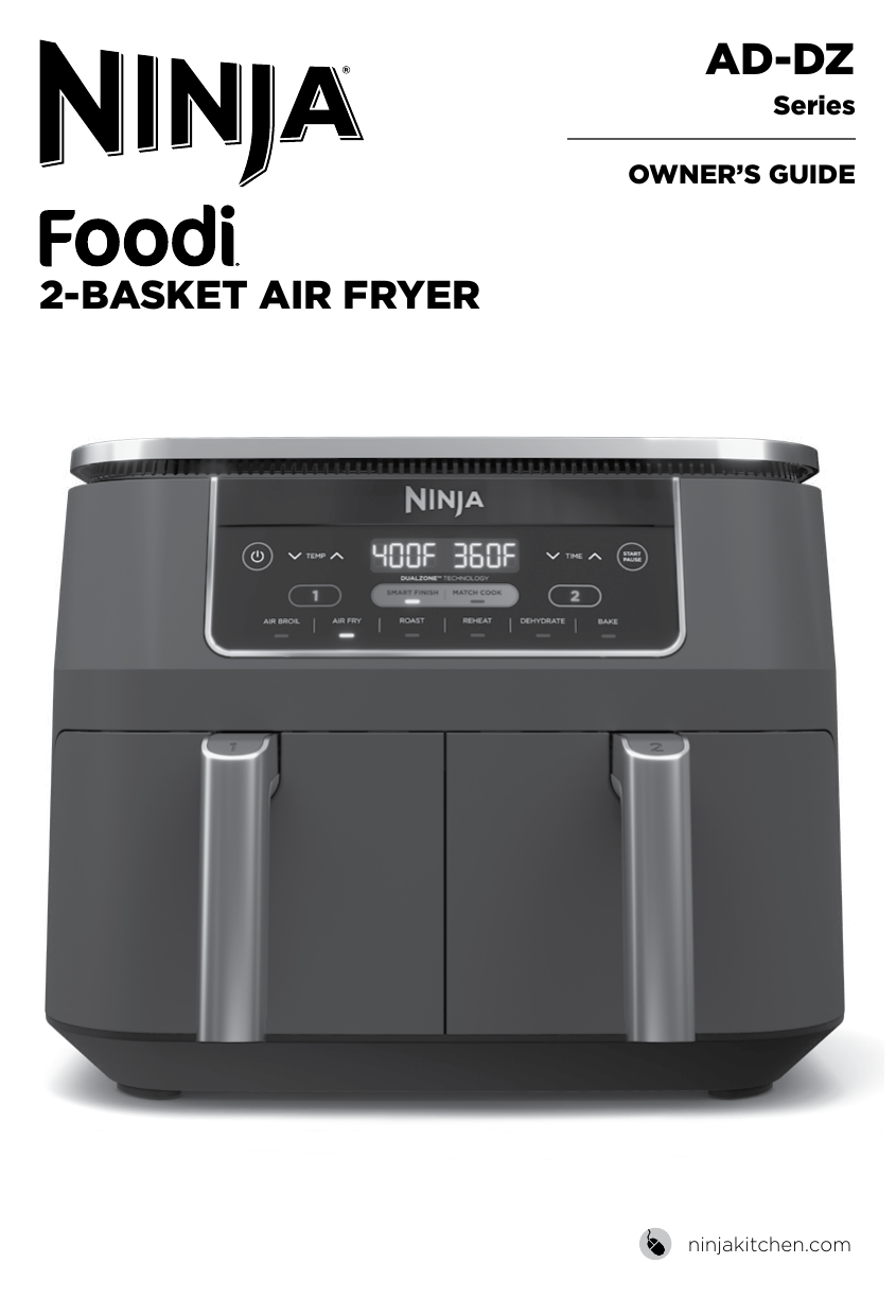 Ninja AD150 Ninja Foodi 6-in-1, 8-Qt. 2-Basket Air Fryer Base Unit Only