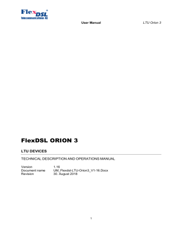 FlexDSL ORION 3 Technical Description And Operations Manual | Manualzz FlexDSL ORION 3 Technical Description And Operations Manual | Manualzz