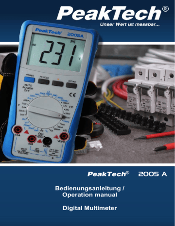 Peaktech P 2005 A 1000 V Digital Multimeter 2000 Counts Owner's Manual ...