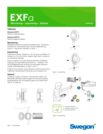 Swegon EXFa Bruksanvisningar | Manualzz