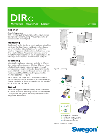 Swegon DIRc Bruksanvisningar | Manualzz