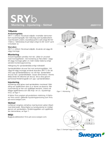 Swegon SRYb Bruksanvisningar | Manualzz