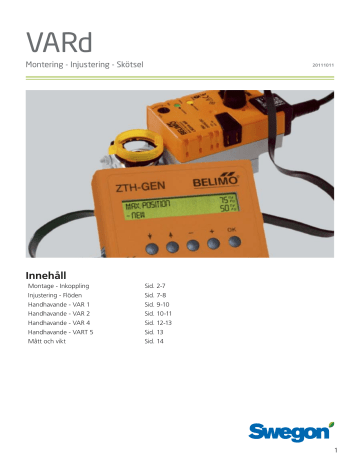 Swegon VARd Bruksanvisningar | Manualzz