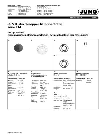 JUMO 606715 Setpoint Adjuster Blad | Manualzz