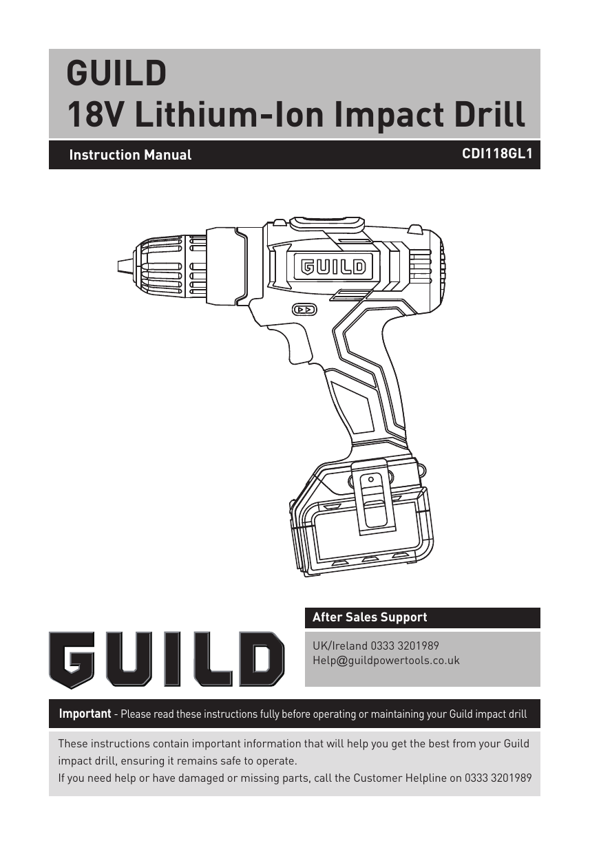 Guild 18v 1.3 ah spare battery hot sale