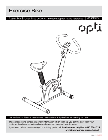 opti exercise bike manual