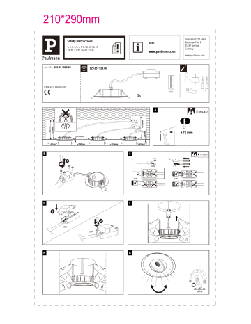 Paulmann 92986 LED Recessed Downlight Installation manual | Manualzz