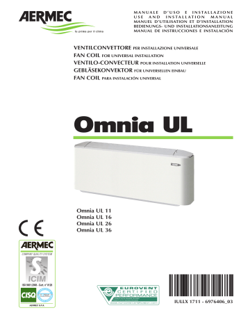 Aermec Omnia UL Fan coil Installation and use Manual | Manualzz