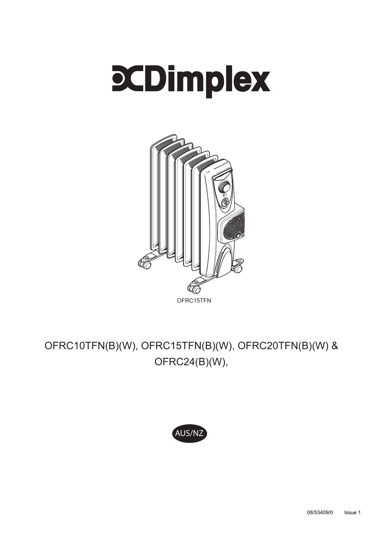 Dimplex OFRC15TFNW 1.5KW Electric Eco Column Heater User manual | Manualzz