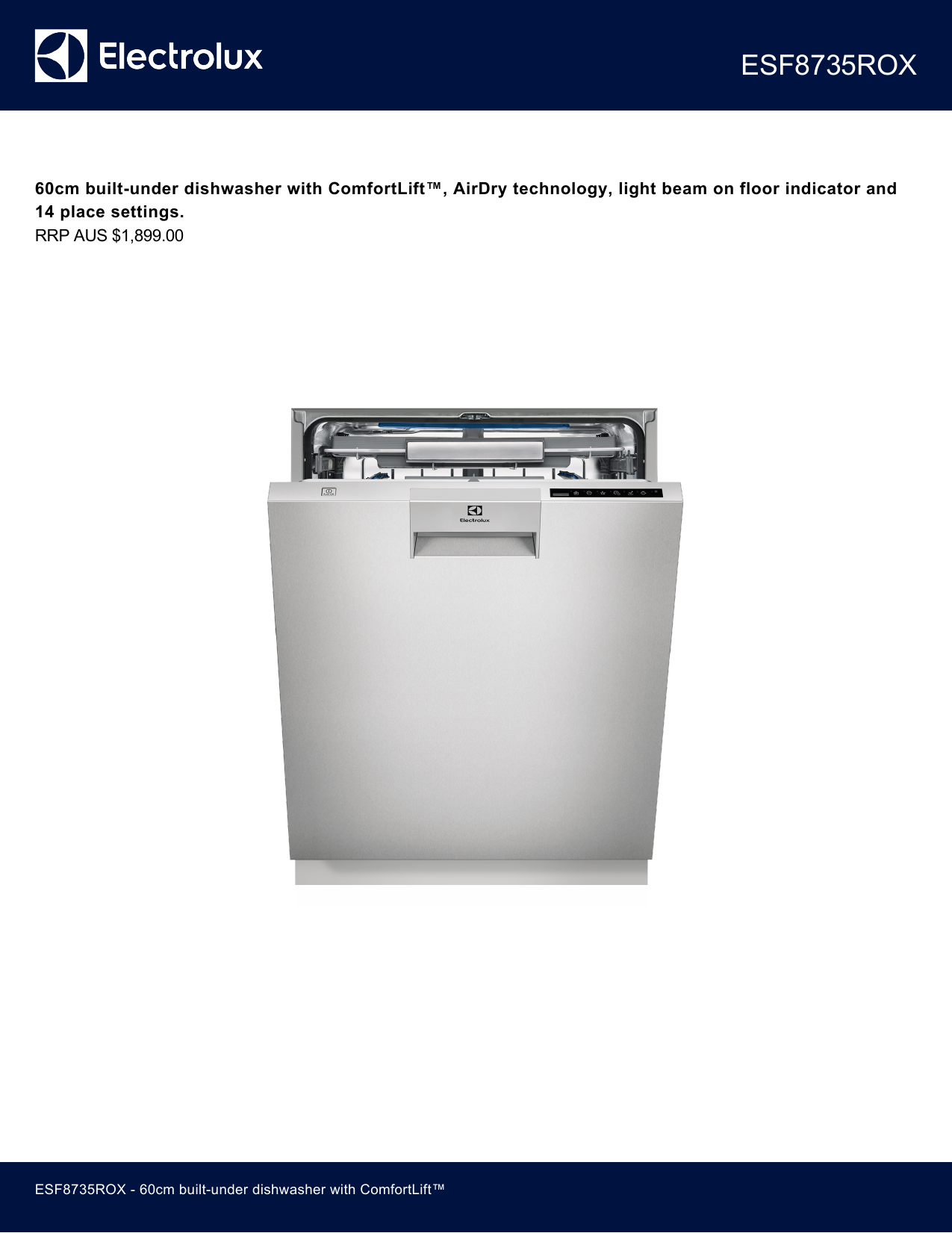 Electrolux Esf8735rox Comfortlift Under Bench Dishwasher edu.svet.gob.gt