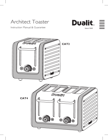 Dualit 26580 Architect 2 Slice Toaster User Manual | Manualzz