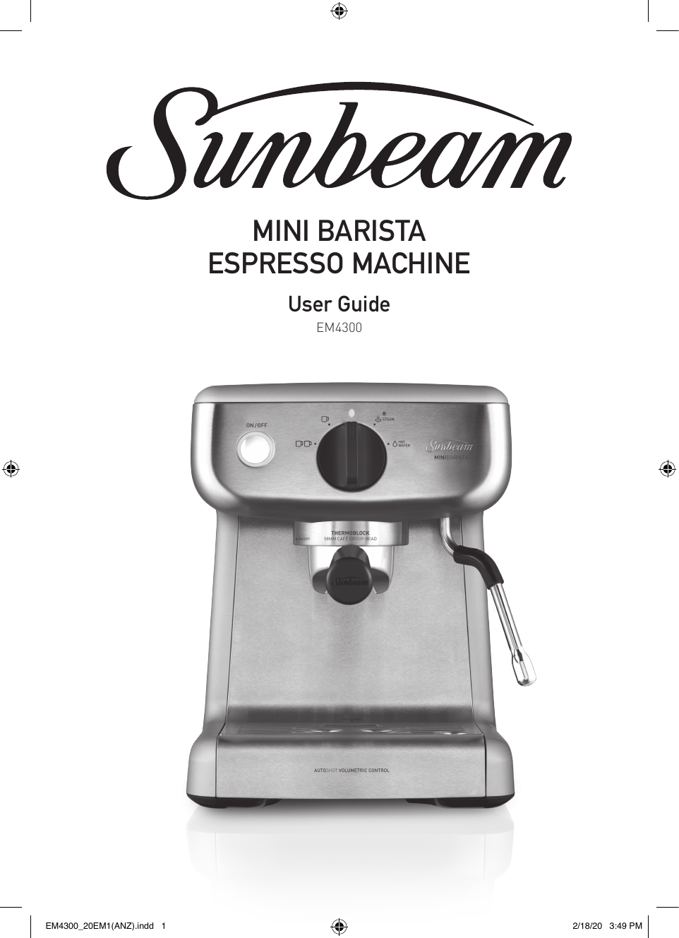 Sunbeam Mini Barista Espresso Coffee 