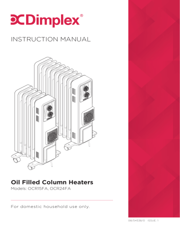 Dimplex 1.5kW Oil Column Heater User Manual | Manualzz