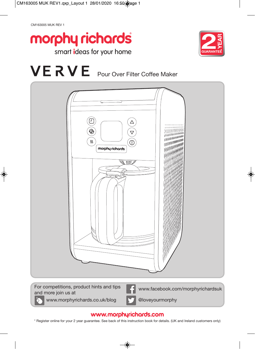 Morphy Richards 163005 Verve Black Pour 