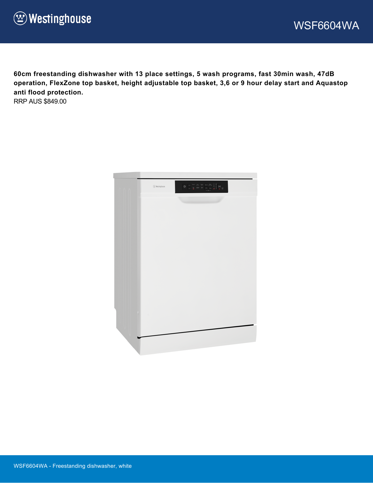 Westinghouse Wsf6606x Freestanding Dishwasher Clearance 100