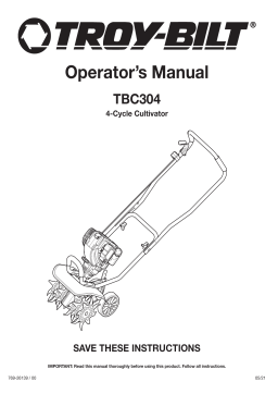 Troy-Bilt 21BKC304766 TBC304 Garden Cultivator Operators Manual