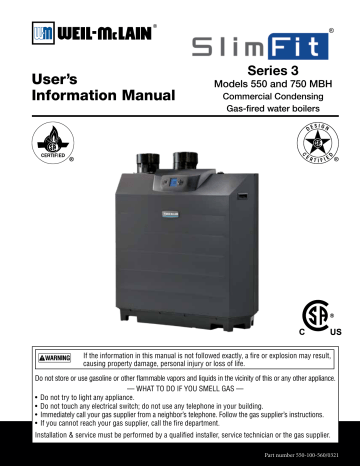 Weil-McLain SlimFit Commercial Condensing Gas Boiler Manual | Manualzz