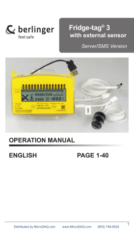 Berlinger Fridge-tag 3 Operation Manual | Manualzz