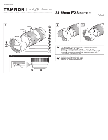 Tamron A063 28-75mm F/2.8 Di III VXD G2 Instruction manual | Manualzz
