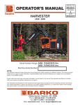 Barko HARVESTER 240B, HARVESTER 260B Operator's Manual