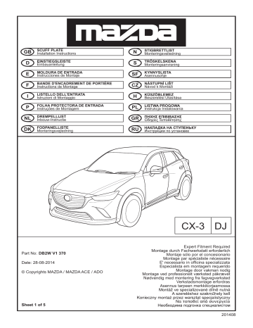 Mazda DB2W V1 370 Instrucciones De Montaje | Manualzz