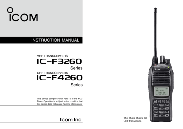 Icom IC-F3260 Series Instruction Manual | Manualzz