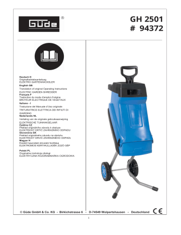 Güde Gartenhäcksler GH 2501 Bedienungsanleitung Manualzz