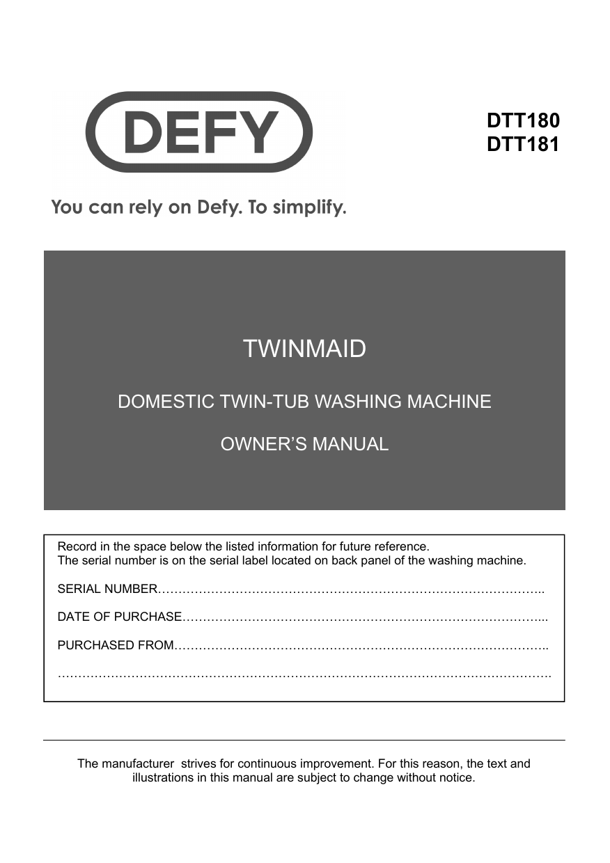 defy twinmaid 1800