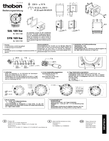 Theben Sul 189 Hw Operating Instructions 