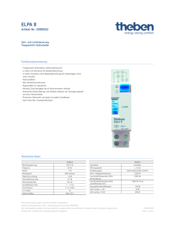 THEBEN ELPA 8 Datenblatt | Manualzz