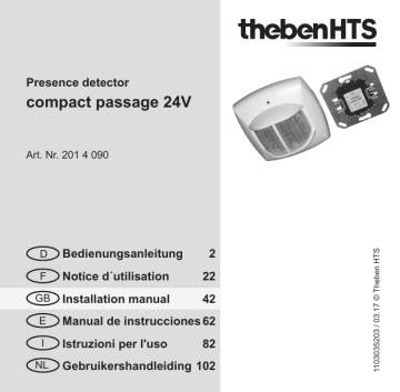 Theben compact passage 24V SR Operating Instructions | Manualzz